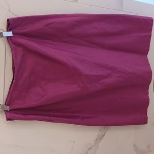 Cotton silk blend midi skirt